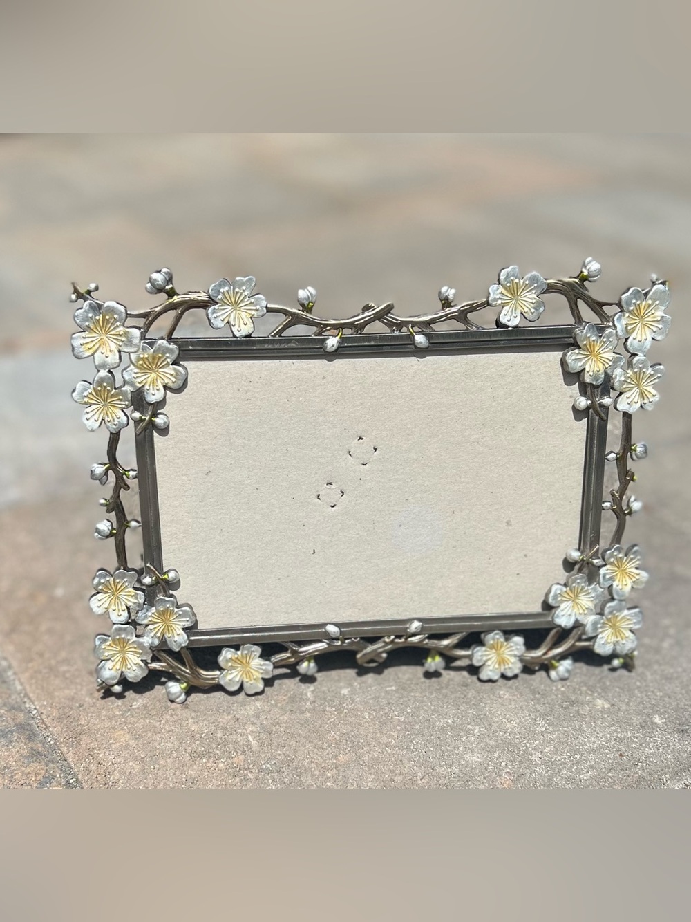 Cherry Blossom Metal Photo Frame 4x6 Black Silver Floral Sakura Branch ELSA L